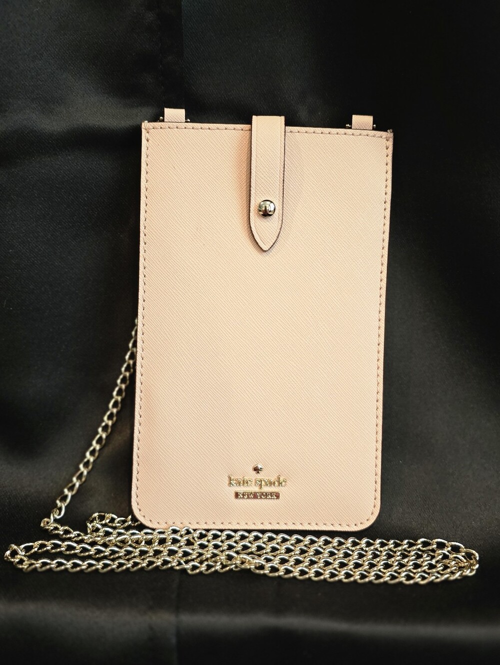 kate spade Leather Crossbody Phone Holder with Gold Chain - Pink